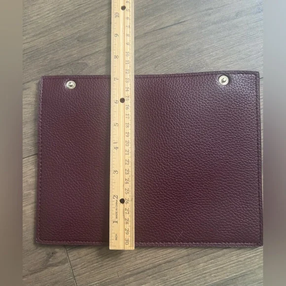 Rachel Zoe Deep Wine/Maroon Leather Tote Bag with Minimalist Design - Picture 7 of 7